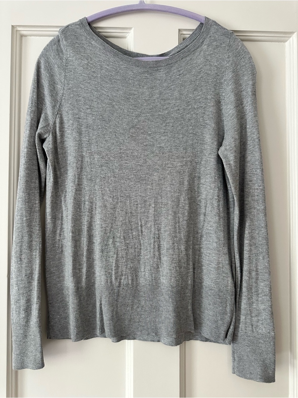 Halogen Light Gray Long Sleeve Knit Sweater Top